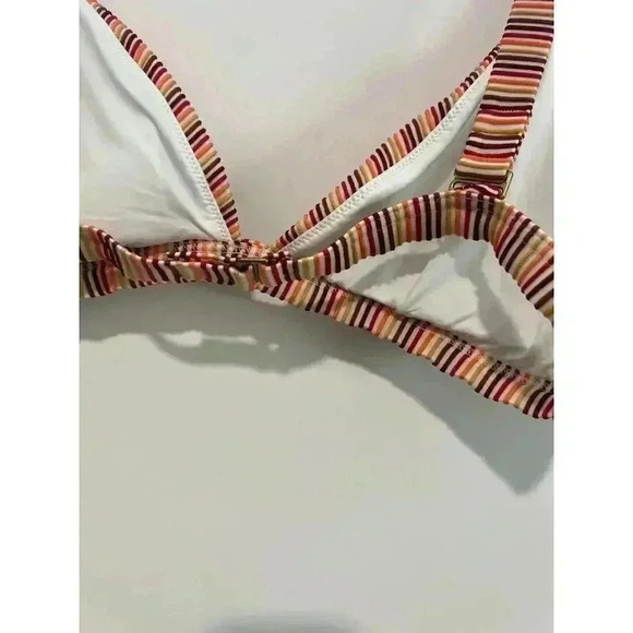 Madewell‎ Ribbed Triangle Bikini Top Ombré Stripe Size Large - Picture 6 of 9